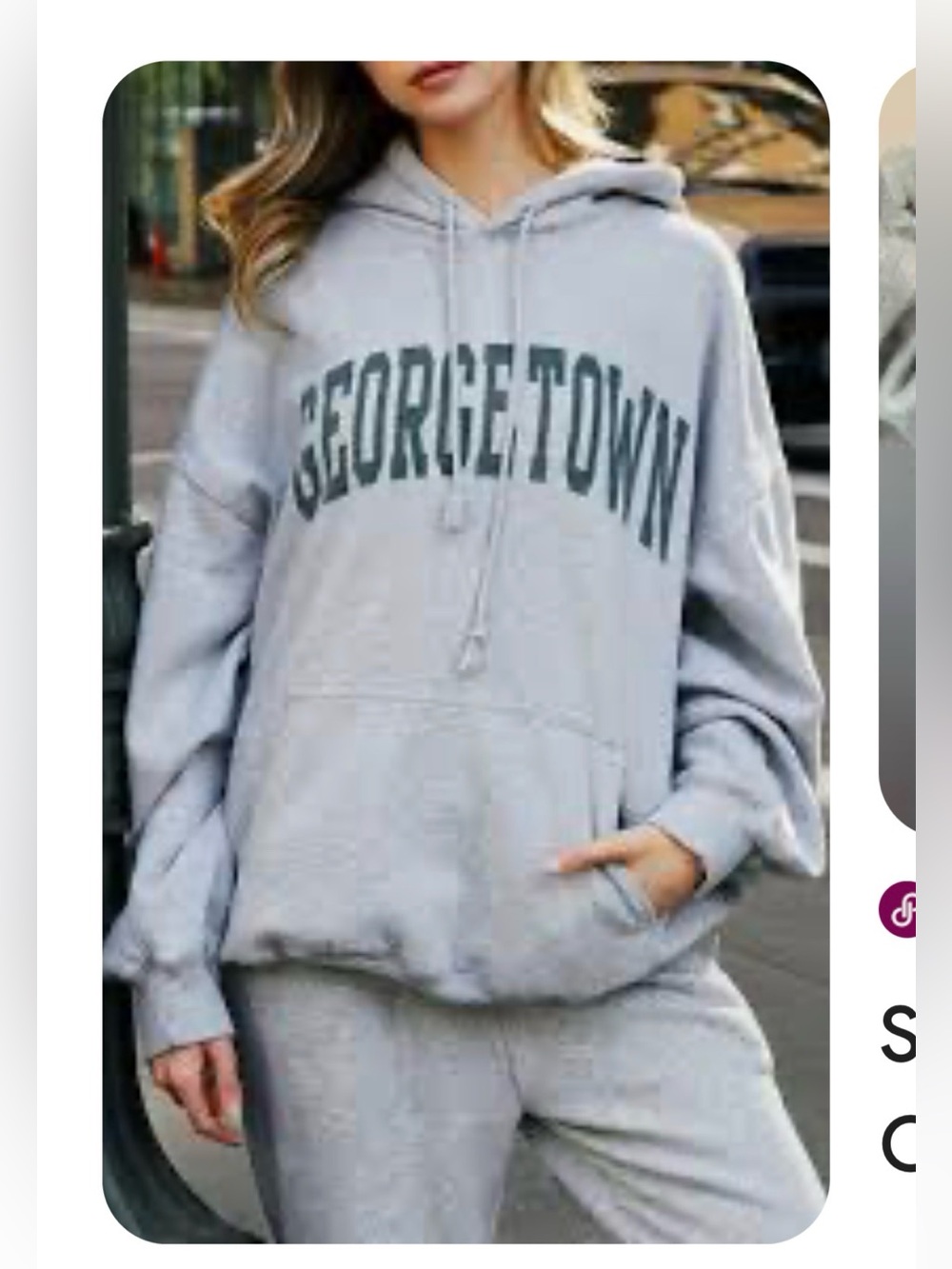 Brandy Melville Light Gray Georgetown Hoodie